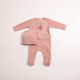 Bee & Dee Satin Pink Au Revoir Footie Set