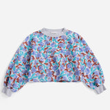 Bobo Choses Purple Watercolor All Over Cropped Sweatshirt