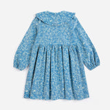 Bobo Choses Blue Sketchy Flowers Corduroy Dress