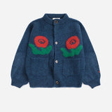 Bobo Choses Midnight Blue Stamp Bloom Cardigan