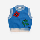 Bobo Choses Blue Blossom Knitted Vest