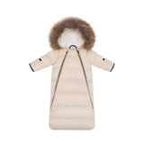 Ellabee Beige/Natural Raccoon Down Fur Snowsuit