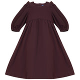 Pompomme Burgundy Tulle Bow Taffeta Dress