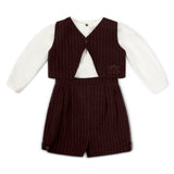 La Nina Burgundy Pinstripe 3 Piece Set