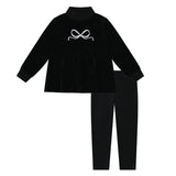 Bopop Black Embroidered Bow Set