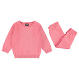 Jaybee Coral Pointelle Sweater Set