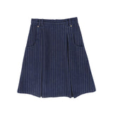 Bace Collection Blue Denim Pinstripe Skirt
