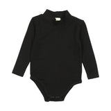 Lil Legs Black Bamboo Mockneck Onesie