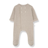 1+ In The Family Beige Baptiste Footie & Hat Set