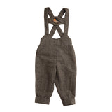 Belati Brown Bird Embroidered H Bar Overalls