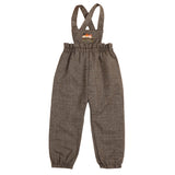 Belati Brown Bird Embroidered Bib Romper