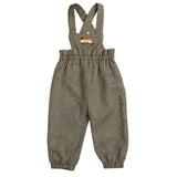 Belati Olive Bird Embroidered Bib Romper