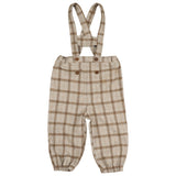 Belati Light Grey H Bar Plaid Suspender Pants