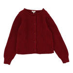 Lil Legs Deep Red Knit Cardigan 