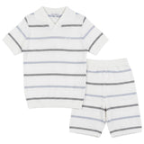 Blumint White/Navy Noble Stripe Set