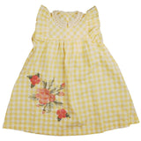 Belati Pale Yellow Gingham Stich Flower Jumper