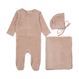 Mema Pale Pink Velour Mock Wrap Take Me Home Set