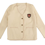 Belati Cream Emblem Collarless Jacket