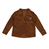 Belati Camel Double Breasted Velour Cord Jacket