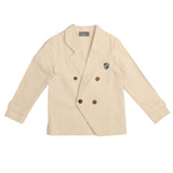 Belati Ivory Double Breasted Velour Cord Jacket