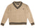 Belati Taupe Varsity Knit Sweater