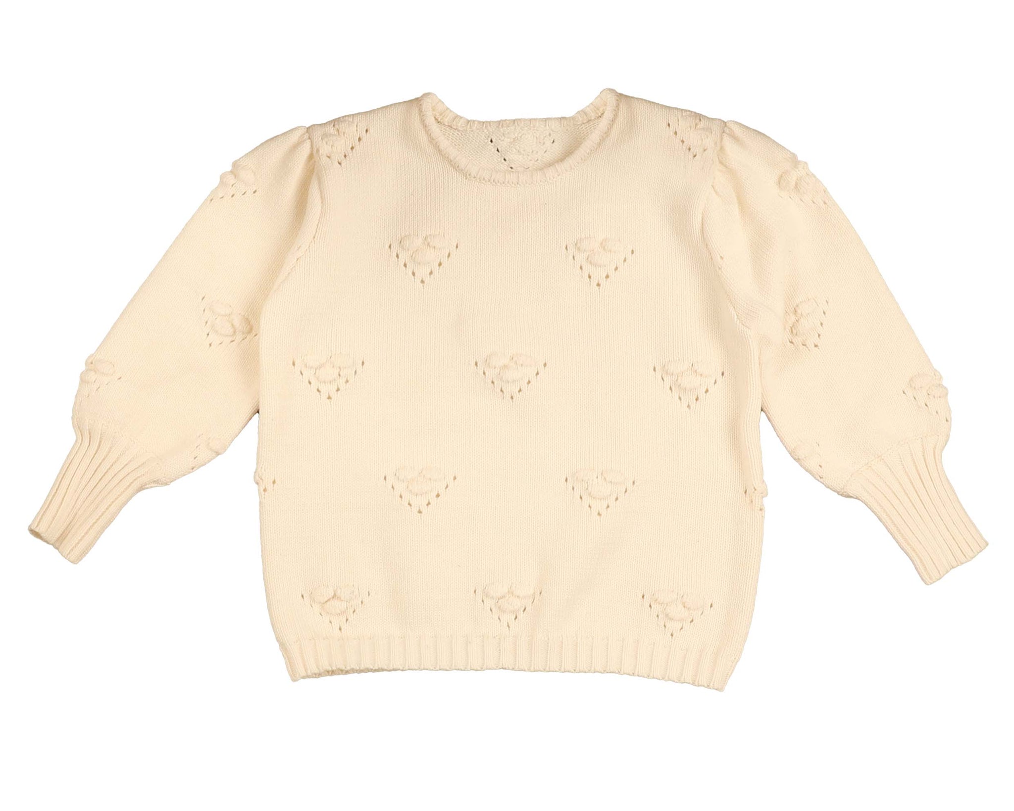 Belati Cream Bubble Detail Sweater