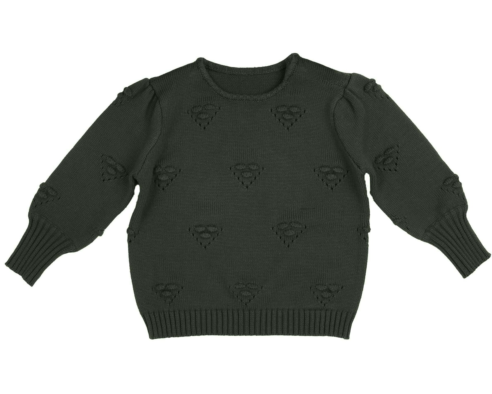 Belati Forest Green Bubble Detail Sweater