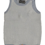 Belati Light Blue Textured Knit Romper