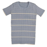 Belati Light Blue Stripe Cable Top