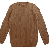 Belati Mocha Emblem Cable Knit Mockneck