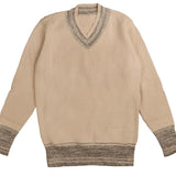 Belati Oatmeal Marled Edges V-Neck