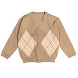 Belati Sand Argyle Knit Cardigan