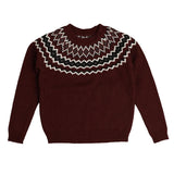 Belati Wine Intarsia Sweater