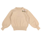 Belati Oatmeal Bird Embroidery Sweater