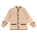 Belati Brown Contrast Trim Knit Jacket Knit