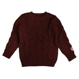 Belati Wine Cable Knit Sweater