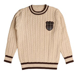 Belati Stone Cable Knit Badge Sweater