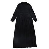 Bamboo Black Basque Waist Velour Robe