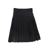 Bamboo Black Knit Drop Pleat Skirt