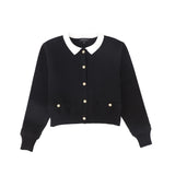 Bamboo Black Knit Buttoned Blazer