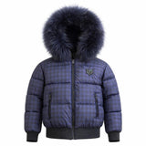 Scotch Bonnet Blue Check Down Coat
