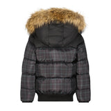 Scotch Bonnet Black Plaid Down Coat