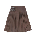 Valentina Brown Pleated Skirt