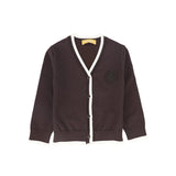 Le Bourdon Brown Trim Border Cardigan