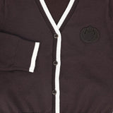 Le Bourdon Brown Trim Border Cardigan