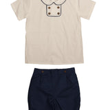 Belati Navy Contrast Binding Set