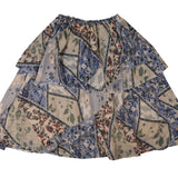 Belati Light Blue Patchwork Floral Skirt
