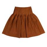 Belati Camel Smocked Tafetta Skirt