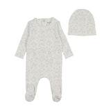 Bee & Dee Ivory/Blue Babyland Toile Footie Set
