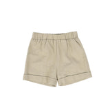 Bace Tan Cuffed Linen Shorts